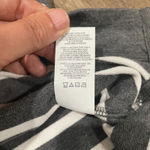 CAbi Hoodie Women's L Gray White Striped Rope Lace Up V Neck Hooded Tie Preppy Photo 10