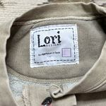 Lori Designs Paw Print Sweatshirt Cardigan Jacket Shacket Dog Bone L Large XL Brown Photo 6