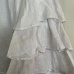 Zara Basic Collection‎ Ruffle Sleeve V Neck Blouse White S Linen Photo 3