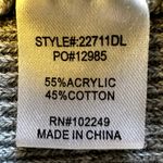 Skies Are Blue  Sweater Tiered Bell Sleeve V Neck Rib Trim Pullover Gray Small Photo 2