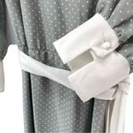 Vintage Grey Polka Dot Midi Dress Size M Photo 2