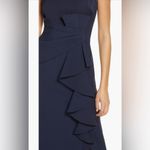 Eliza J Ruffle Front Gownaxi Dress In Navy Size 2 Photo 3