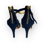 Cynthia Vincent ❤︎ Calf Hair Leopard Stiletto Sandals ❤︎ Black Suede + Leather Size 7 Photo 4