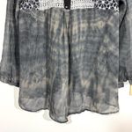 Aratta Silent Journey Sheer Gray Wash Embroidered Top Size M Photo 10
