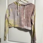 Garage  tie dye pink yellow crop hooded sweatshirt size xs Photo 0