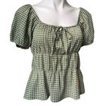 Madewell NWT, Tiered Peplum stretchy in Sweet Basil, Sz L Photo 4