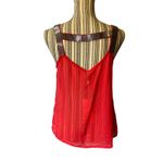 Leshop Coral Pink Scoop Neck Metallic Piping Sleeveless Tank Top Women SZ L Size L Photo 5
