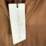 NWT Maison D'Amelie Paris XL Dark Brown Flowy Button‎ Down Dress Shirt Career Photo 2