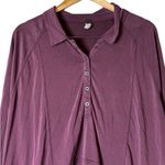 Free People  Henley Shirt Long Sleeve Oversized Fit Size Medium Photo 2