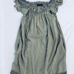 ZARA Smocked Off Shoulder Mini Dress - Army Green - S Photo 13