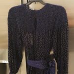 The Great ππ The Merry Dress ~ Navy Blue Velvet Burnout Polka Dot Midi M NWT Photo 12