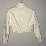 Abercrombie & Fitch NEW A&F Cream Bomber Jacket Denim Full Zip Snap Front Pockets Western Fall Photo 5