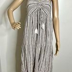 Cupshe Striped Tiered Strapless Midi Dress Photo 0