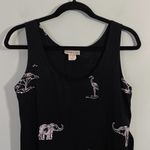 Vintage Connie Choi Women's Black Safari Animals Sleeveless Shift Dress Size S Photo 2