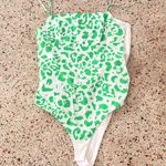 ZARA green leopard printed women cami top bodysuit/S Photo 3