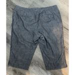 Cato  Gray Chambray Capri Pants With Textured Weave, Clasp Front, Pockets, 20W Photo 2