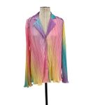 Dressed in Lala Rainbow Daydream Plissé Pleated Top Notched Collar Size‎ Medium Pink Photo 2