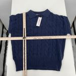 Urban Coco  Navy Blue Cable Knit Collared Polo Sweater womens Size L Photo 4