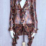 Truth NYC  tie dye 70s inspiredd swirl long sleeve short blouse ruffle detail sm Photo 7