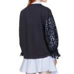 See By Chloe Navy Broderie Anglaise Sweatshirt Ultramarine Navy Blue Small Photo 2