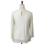 Riley & Rae Lace Top 3/4 Sleeves Round Neck Cream Pullover Women's Size Medium Photo 4