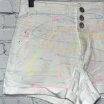 No Boundaries Vintage Look 80’s High Waisted White Shorts Neon Graffiti Jr Size 11 Photo 7