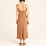 J.Crew  Gwyneth Cupro Blend Slip Dress Size 12 Pale Mocha Midi Sheath Minimalist Photo 3