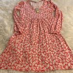 Boden Red and White Leaf Print Long Sleeve Dress size 6R brand new with tag Photo 7