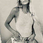 Mustard Seed NWOT  Racer Back Tank In Washed Navy Photo 0