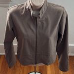 Sympli full zip lightweight brown Taupe Bomber Jacket, size 2 Made in Canada Photo 0