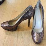 Nine West Gold Glitter Heels Size 9 Photo 0