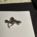 Signed Napier Rhinestone Gold Tone Blue Dragonflies Insect Brooch Pin Dragonfly Photo 3