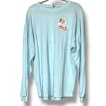 Venley women’s size large spirit jersey long sleeve blue floral college tee Photo 9