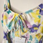 Blue Blush NEW NWT  Floral Print Mini Dress SZ Small Smocked Back‎ Flirty Cutaway Photo 6