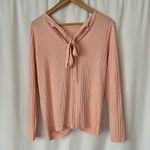 Juicy Couture Cute Front Twist Back Tie Pink Long Sleeve Sweater Top **Sz M** Photo 1
