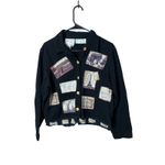 Vintage Country Wear Petite Casuals Black Postcard Paris Shirt Jacket P/M Size undefined Photo 1