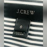 J.Crew  Funnel Neck Striped Shirt Size 6 Black White Shoulder Buttons Poplin Photo 10