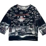 Jane Ashley Beaded Holiday T-shirt Women’s Plus Size 1X 3/4 sleeve snowman tee Photo 0