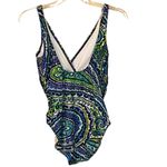 Ralph Lauren Lauren One Piece Bathing Suit Swimsuit Paisley Fully Lined Size 10 Photo 2