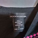 MODA International Victoria's Secret Black Heavily Embroidered Floral Dress 8 Photo 4