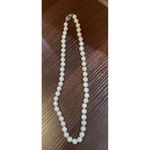 Vintage T 925 Signed White Faux Pearl Strand‎ Necklace 18" Long Photo 3