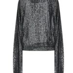 The Attico Woven Long Sleeve Blouse Black size 8 Size M Photo 7