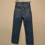 Reformation Liza Ultra High Rise Straight Organic Cotton Jeans in Blue Malta 24 Photo 5