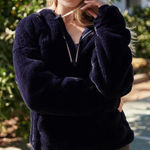 Free People  Movement Off The Record Soft Hoodie in Dark Navy Size: S Photo 0