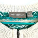 Croft & Barrow  size large‎ New with tags zip up cardigan sweater white green Photo 3