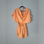 Free People  Womens 100% Cotton Draped Backless Butterfly Dolman Sleeve Romper XS Photo 7