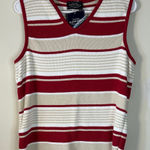 Sonoma Women's Striped Tank Top - Red and Cream made in USA Size Large Photo 0