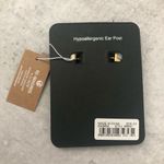 J.Crew  Ivory Semiprecious Stone Inlay Half Hoop Earrings NEW Photo 2