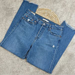 Levi's Levi’s Women’s Wedgie Icon Fit Ankle Jeans Button Fly High Rise Raw Hem Blue 29 Photo 2