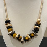 Piper K | Tigers Eye/Leopard Beaded Necklace Gold Photo 0